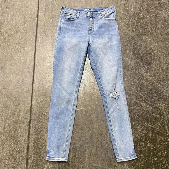 Old Navy Rockstar Super Skinny Jeans Size 6 High Rise Slim Pockets Light Wash - Picture 1 of 9